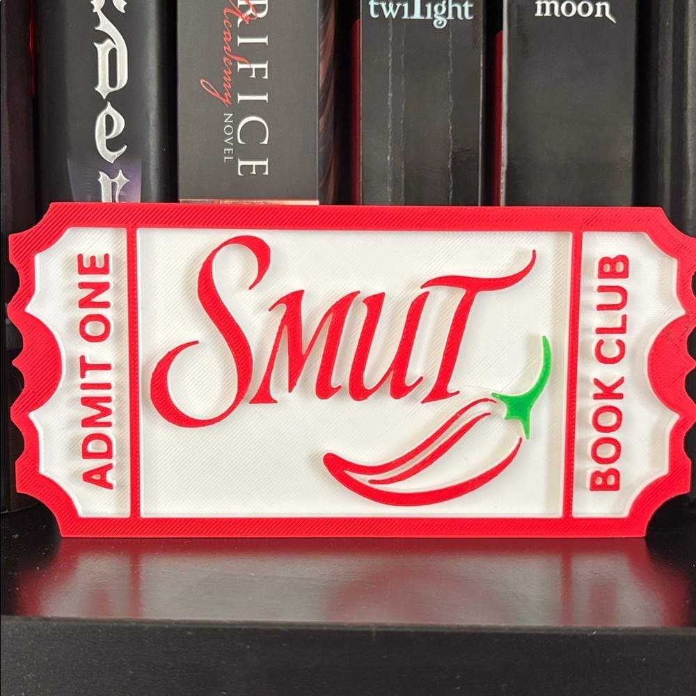 Smut Book Club Ticket Shelf Decor 🎟️🔥💋